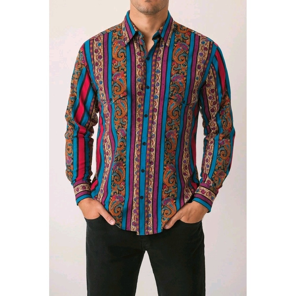 VTG Wrangler Aztec Southwest Geometric Long Sleeve Western USA 15-33 Tail READ - Picture 2 of 14